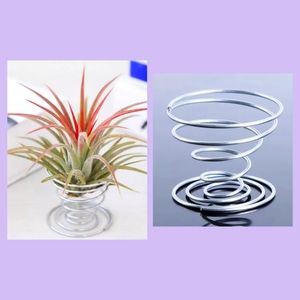 5/$25 Set of 2, silver air plant holder vase flexible, brand new